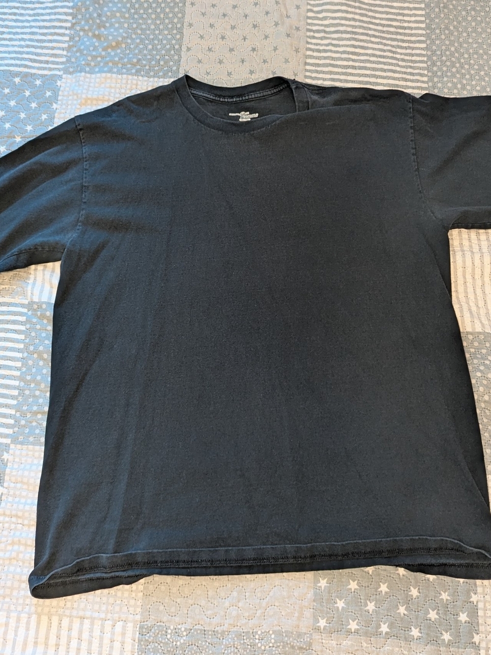 Vintage 90s Penmans Blank Washed Black Tee XL Made In Canada